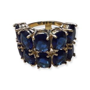 Blue Luxury Simulated Sapphire Ring Sz 6.75